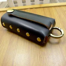 Чехол для ключей из натуральной кожи, органайзер для ключей на шнурке, Большая вместительная сумка для ключей, чехол для ключей с заклепками, висящий на талии, для мужчин и женщин, 1875Y
