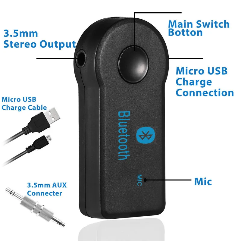 Мини 3,5 мм разъем Bluetooth приемник автомобильный беспроводной музыкальный аудио AUX Bluetooth аудио приемник громкоговоритель передатчик