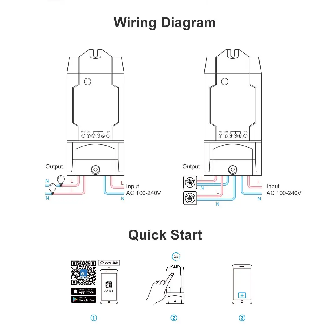 Sonoff Dual 2ch Wifi Switch Dual Lights Controlled Remote Wifi Switch