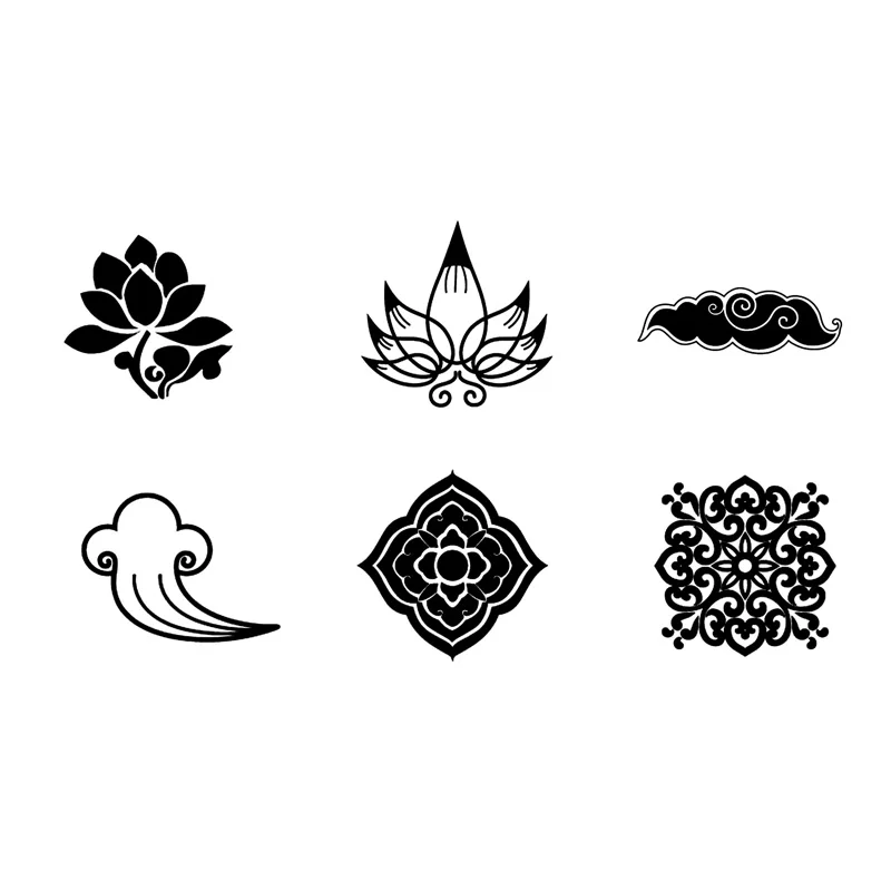 6 шт./партия Lotus Cloud шаблон штамп DIY игрушка Самостоятельная заливка светочувствительное уплотнение без ручки Забавный планировщик для скрапбукинга штампы - Цвет: 6 pcs Stamp TA1710