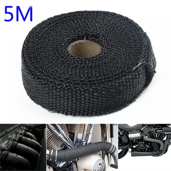 

5 Meters Car Motorcycle Heat Shield Wrap Turbo Exhaust Manifolds Glass Fiber Thermal Heat Wrap Insulation Tape Insulation Cloth