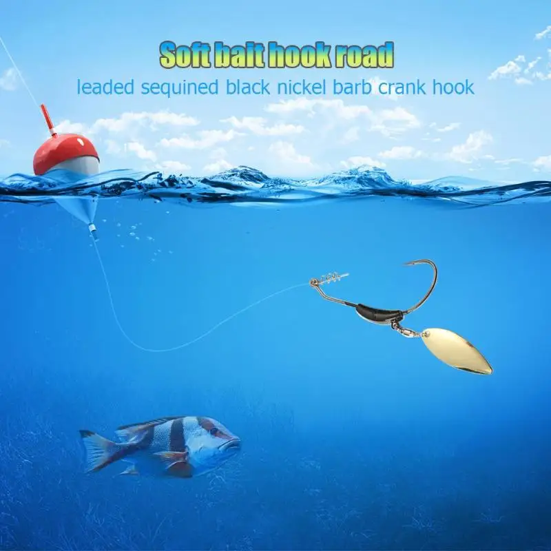 Fishinghook Crank Мягкая приманка крючок свинцовая металлическая ложка блестки Рыболовные снасти