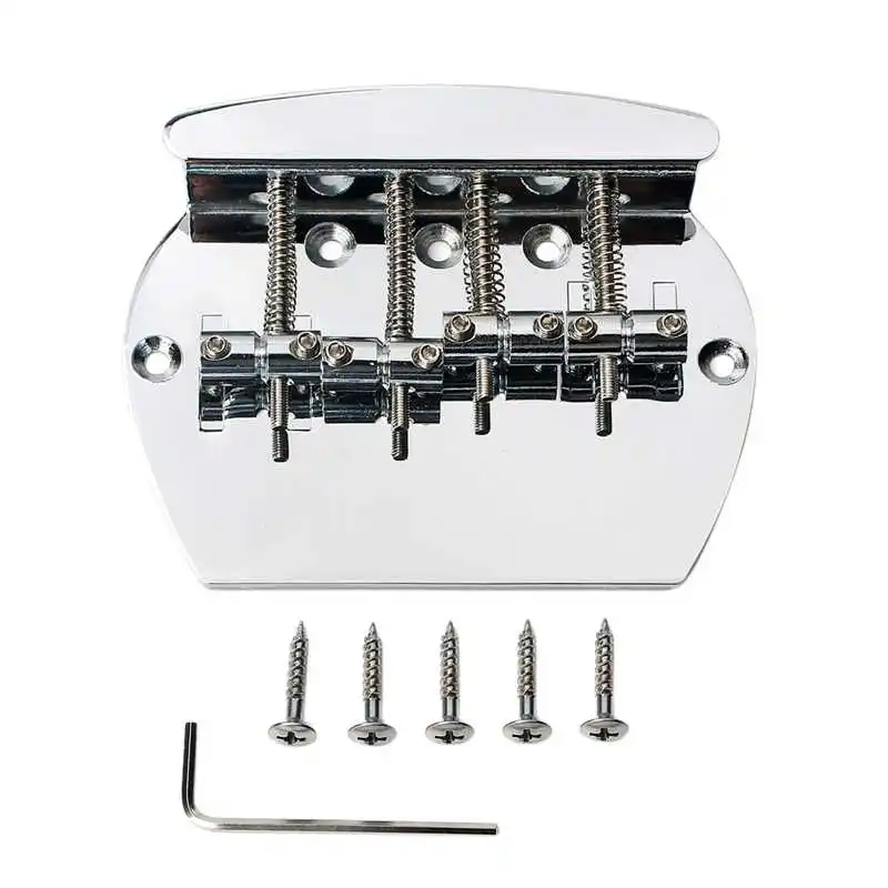 

Chromium 4 String Vintage Style Bass Hardtail Bridge for Precision Jazz Bass Top Load Upgrade