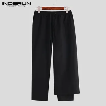 

Stylish Men Pants Solid Color Elastic Waist Streetwear Personality 2020 Skirts Trousers Casual Men Irregular Pants S-5XL INCERUN