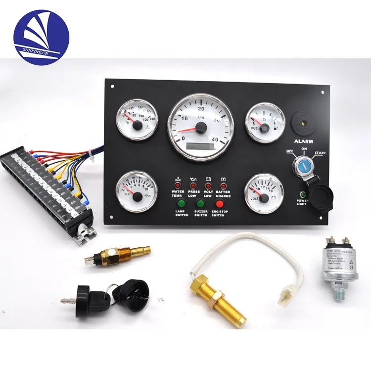 Marine Engine Instrument Gauge panel Truck 5 Dash Cluster Panel Set White Black Compatible All Vessels | Инструменты