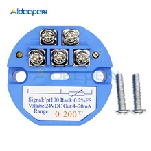 RTD PT100 SBW Sensor de temperatura transmisor 0-200 grados rango sensores de temperatura medidor 4-20MA DC 24V