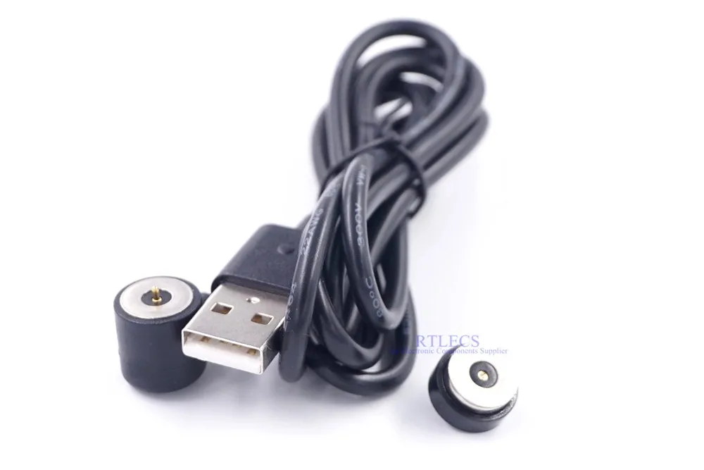 2 шт. кабель для зарядки USB мужской разъем для магнита пружинный Pogo Pin 2 Pin 1 метр 2 A угловой адаптер целевой PCB Soder