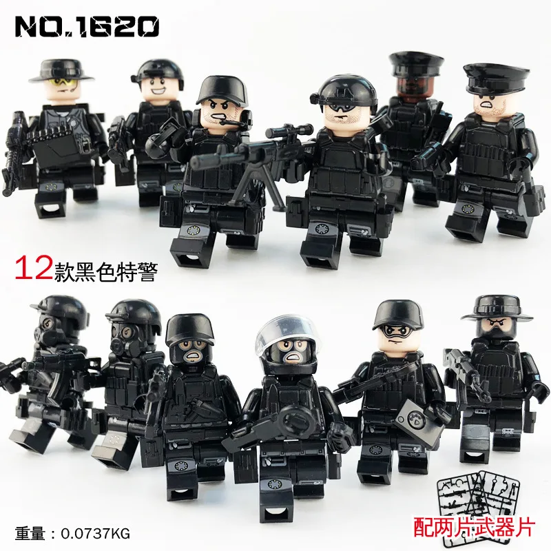 

12PCS/LOT Building Blocks Brick Toys Military police Career man Compatible With Legoingly Friends Series Figure Best Kids Gifts