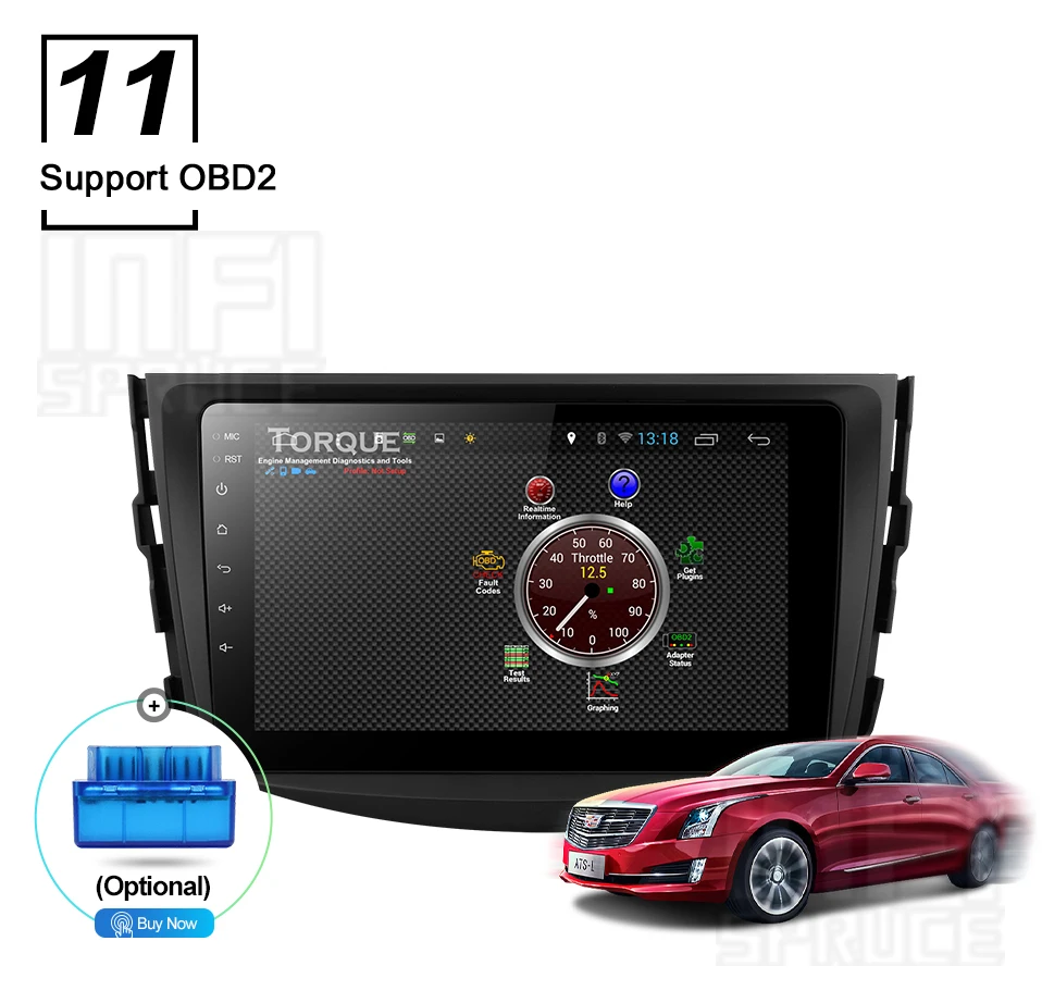 Perfect Car DVD Player for toyota rav4 2007 2008 2009 2010 2011 Car GPS 4-core Android 9.0 Navigation Multimedia Radio Bluetooth 12