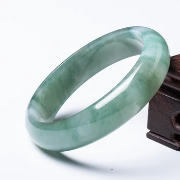 

Natural Myanmar Raw Stone A-Class Carved 54-62mm Fine Waxy Two-Color Bracelet Exquisite Princess Bracelet Gift for Mom and Girlf