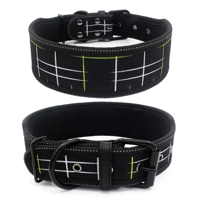 10 Colors Reflective Puppy Big Dog Collar with Buckle Adjustable Pet Collar for Small Medium Large Dogs Pitbull Leash Dog Chain 