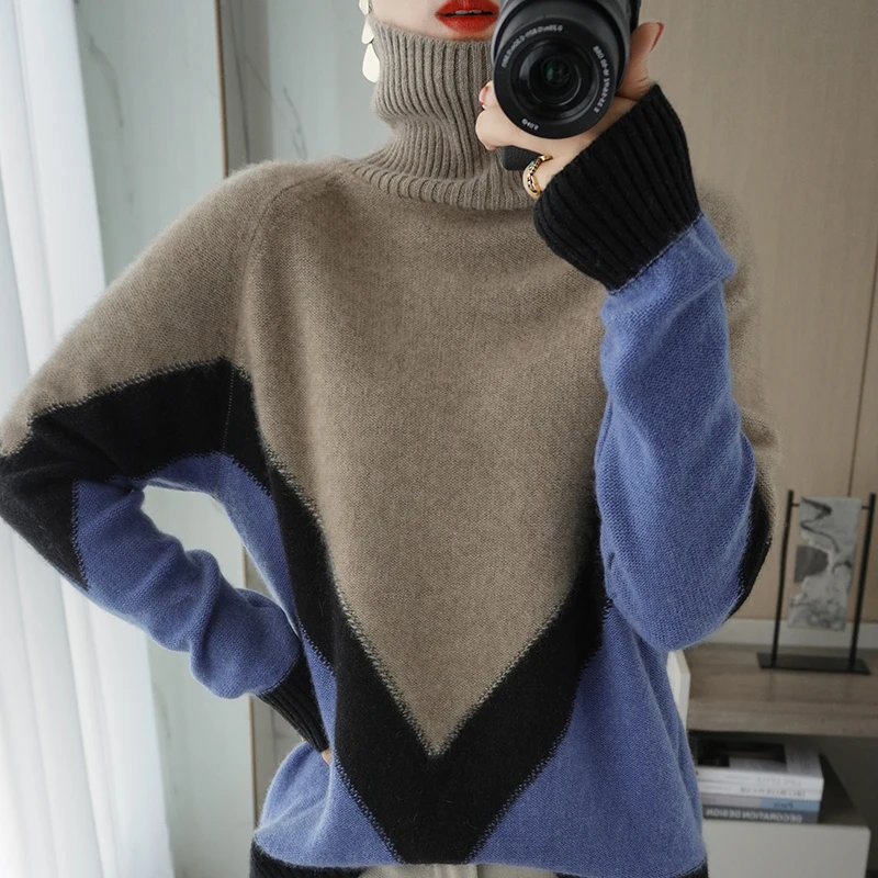 Women New Pure Cashmere Sweater Spring/Autumn O-Neck Hollow Knit Loose Pullovers Fashion 100%Wool Sweater Wild Base Shirt Female white sweater