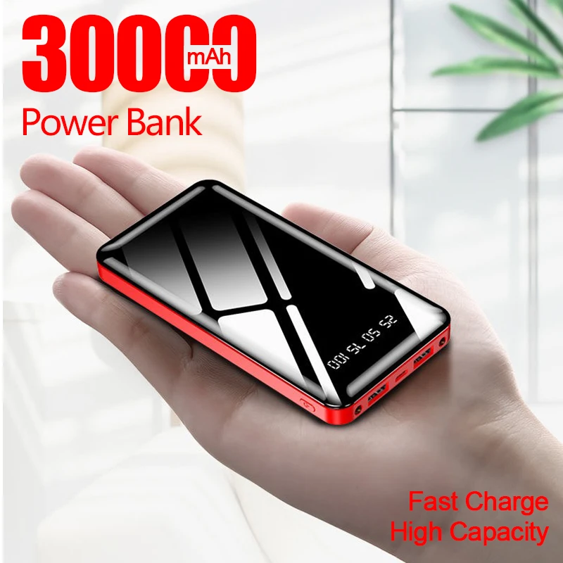 30000mAh внешний аккумулятор Портативная зарядка зарядное устройство для Xiaomi Mi 9 IPhone
