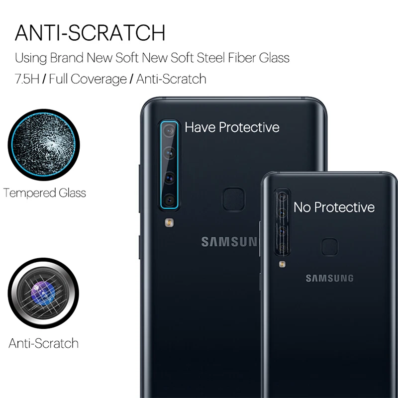 Защитное стекло для объектива камеры 9D Samsung A70 A50 A30 A20 Защитная пленка Galaxy A90 A80 A60 A40