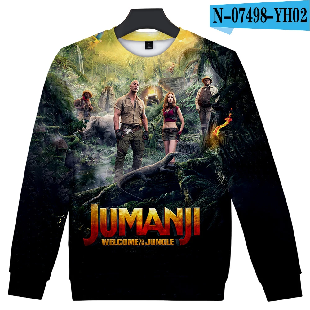 Уличная одежда Jumanji толстовки с круглым вырезом и длинными рукавами из хлопка Harajuku Jumanji толстовка с капюшоном для мужчин Уличная одежда размера плюс - Цвет: B