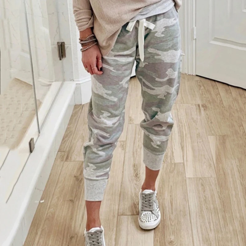 

SweatPants Women Camouflage Print Loose Drawstring Jogging Sport Pants Running Streetwear Plus Size Femme Pantalon Ropa