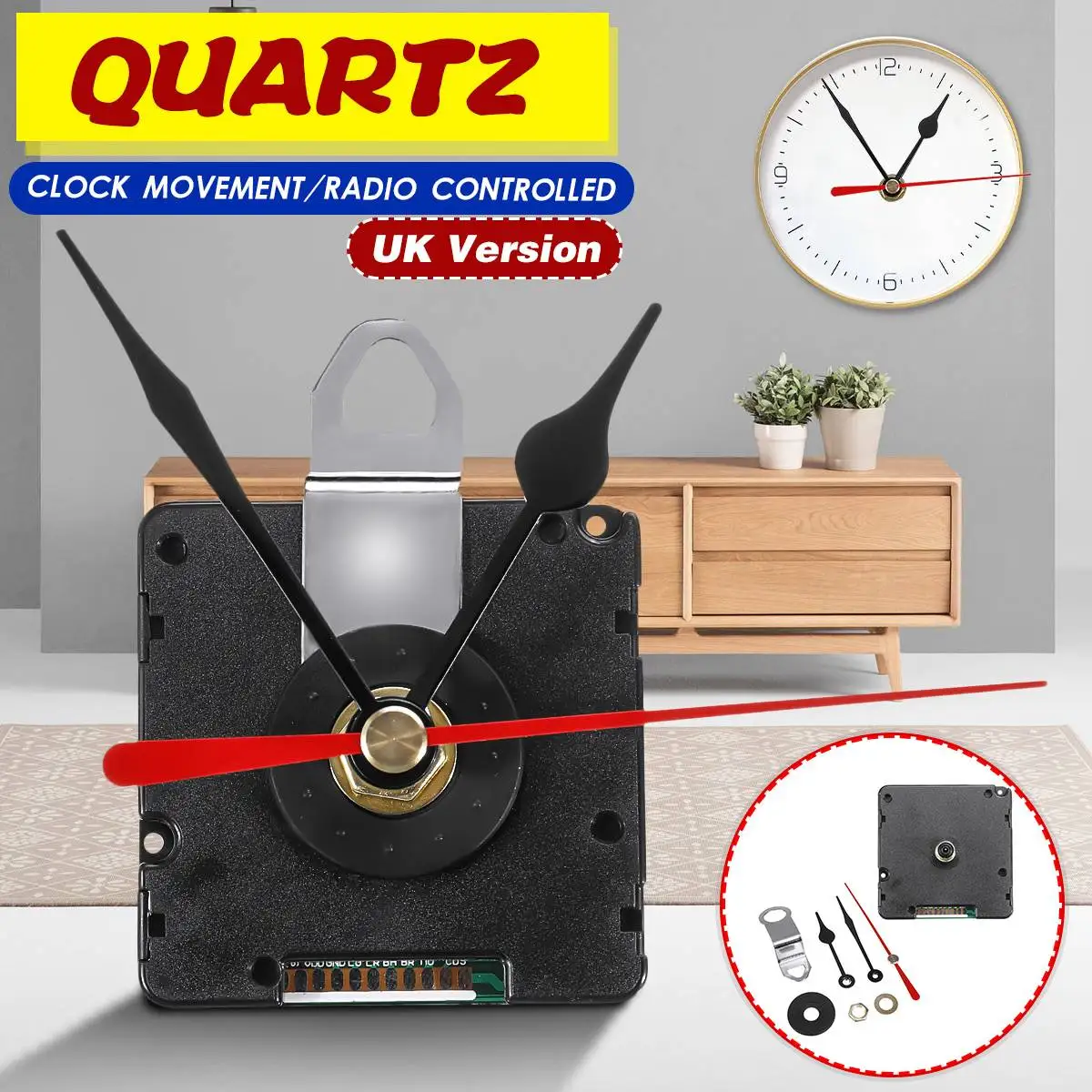 Часы с атомайским радиоуправлением 60 мм бесшумные кварцевые часы механизм