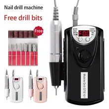 1 Набор, портативный сверлильный станок для ногтей, бесплатное сверло для ногтей, 20 Вт, штепсельная вилка стандарта ЕС/США, светодиодный шлифовальный станок для ногтей, электрический набор сверл для ногтей, MZ217