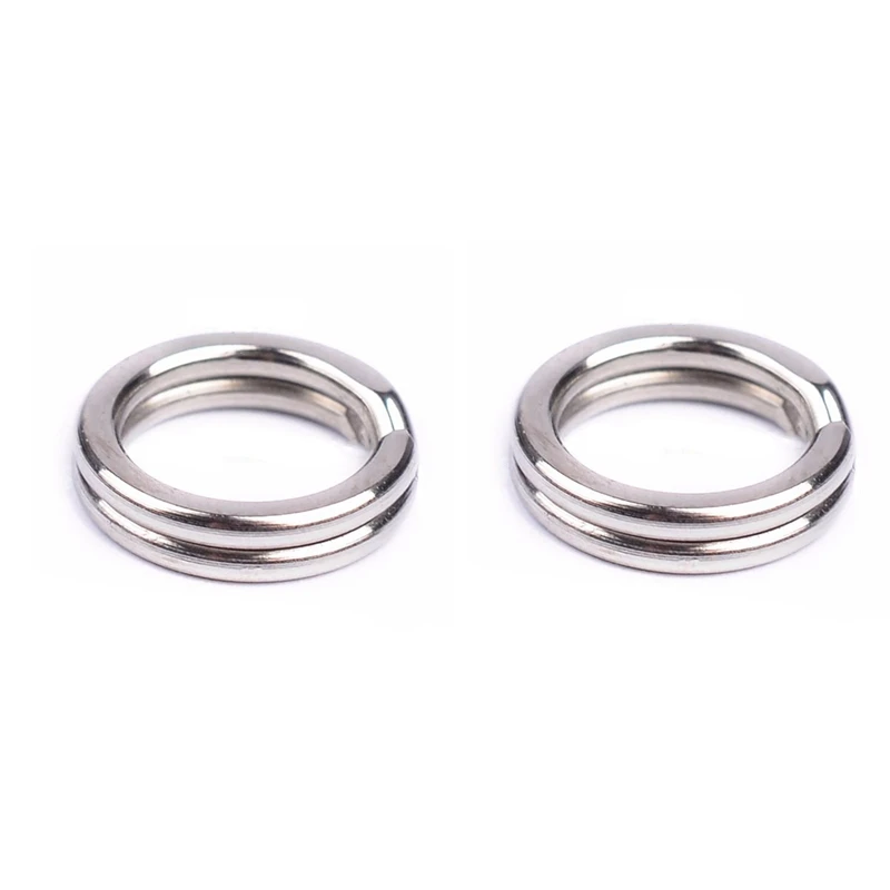 

200Pcs Durable Double Loop Hot Split Ring Fishing Tackle Stainless Steel Hook Connector 7mm & 8Mm