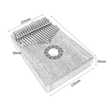 

17 Key Kalimba African solid Mahogany Thumb For Beginner Finger Piano 17 keys Solid Wooden Musical Instruments ``