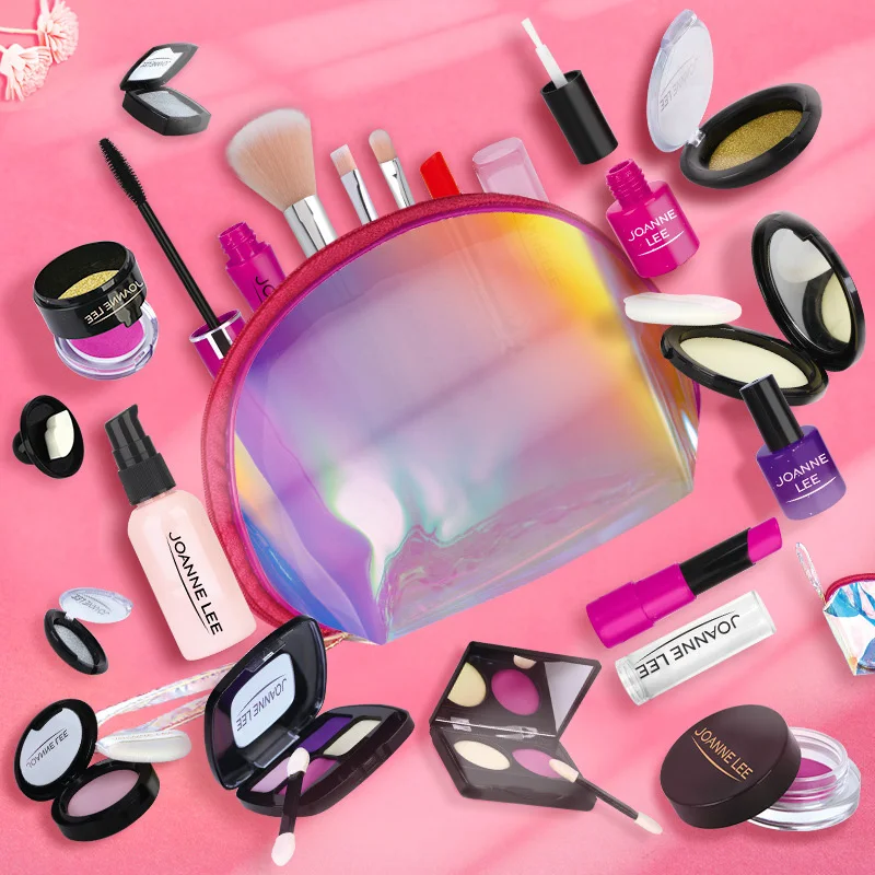 Make Up Toy Simulation Cosmetics Girl Pretend Play Pink Makeup Set Princess Beauty Interest Toy Lipstick Eyeshadow makeup toy