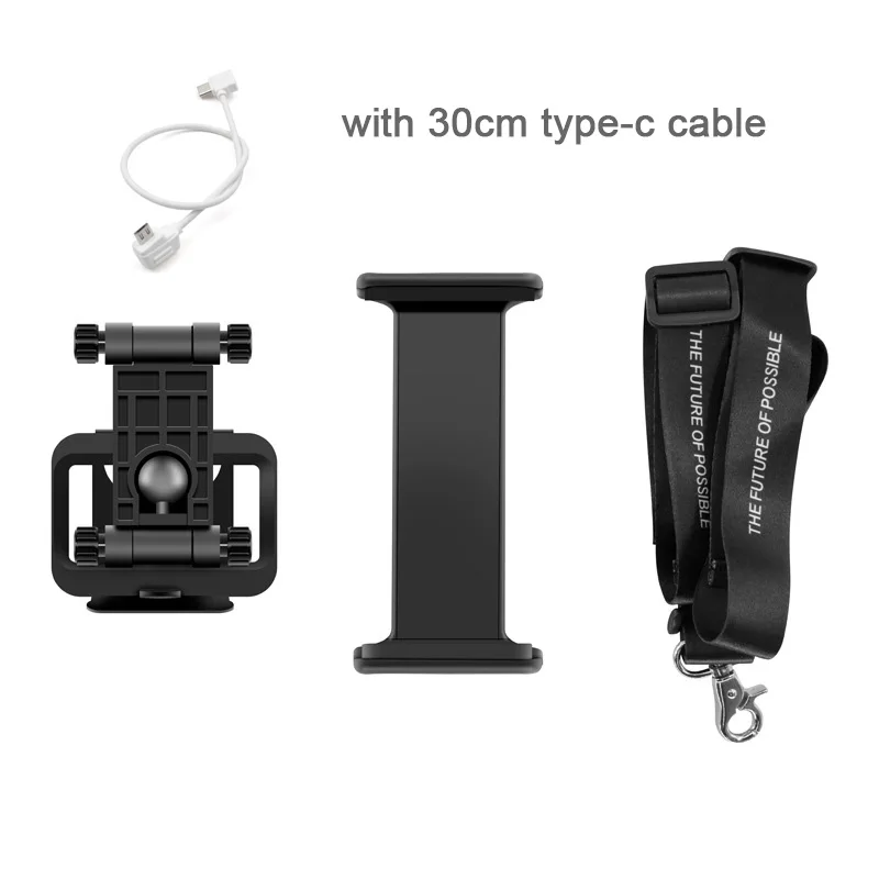 DJI пульт дистанционного управления кронштейн для телефона, планшета, передний кронштейн, держатель для DJI Mavic 2 Pro/Mavic Air/Spark крепление, зажим для Pad 30 см кабель - Цвет: with type c 30cm