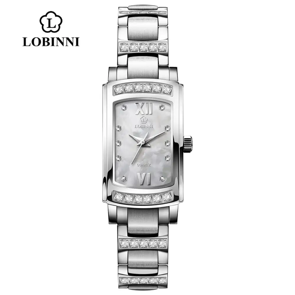 Silver-White-steel Швейцарские женские часы люксовый бренд женские японские кварцевые часы с механизмом сапфировое стекло наручные часы водонепроницаемые 30 М часы - Цвет: Silver-White-steel