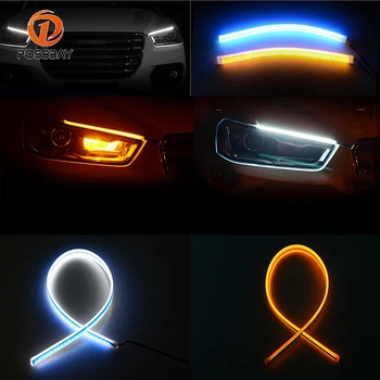 

POSSBAY 12V Flexible Car LED Light Strip DRL Daytime Running Light Universal Sequential Slim Flowing Turn Signal Lamp Flasher