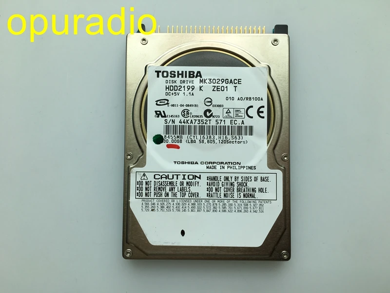 Оригинальный диск MK3029GAC жесткий 30 Гб HDD2198 DC + 5 В 1.1A 8455 МБ для chrysler HDD alpine