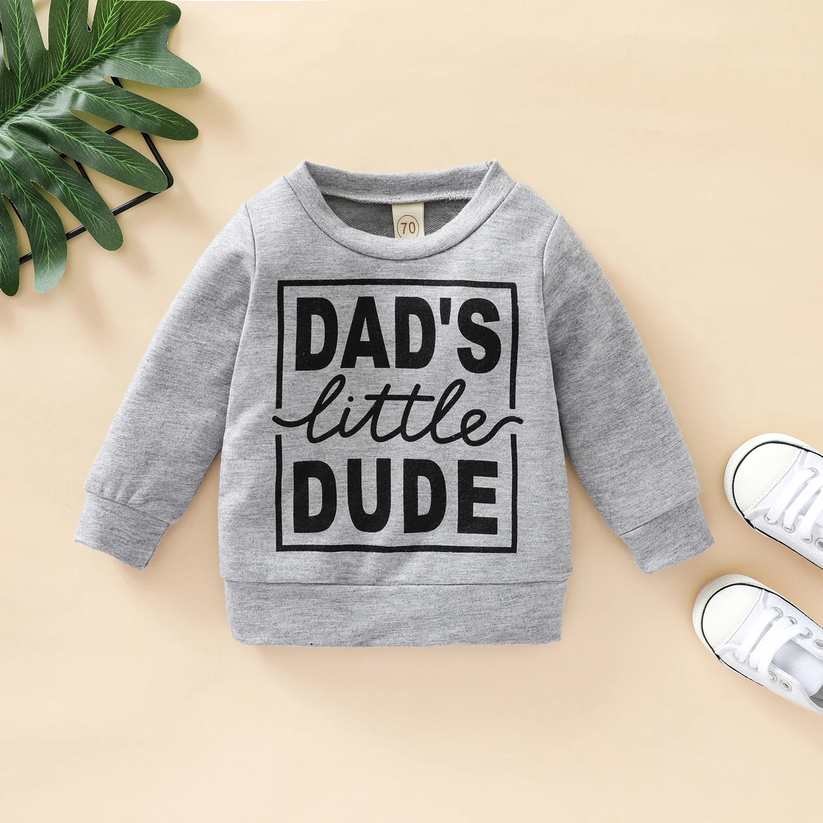 FOCUSNORM 3 Colors Newborn Baby Boys Girls Causal Sweatshirt Tops Letter Printed Long Sleeve Pullover Outwear