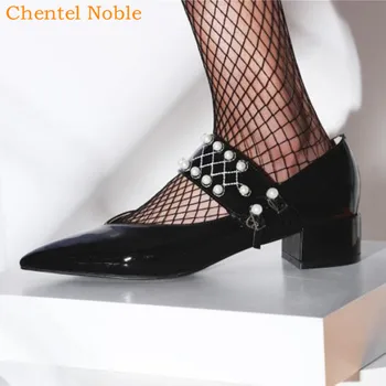 

Chentel Noble Ladies Designer Shoes Women So Nice Kate Patent Leather Black Color Fashion Wedding Shoes Women Pumps 35-39 Size