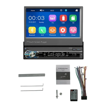 

Retractable Car Player 1 Din 7 Inch Car Radio Mirror Link HD Press Sn MP5 Player Bluetooth Radio USB/TF/FM/SD