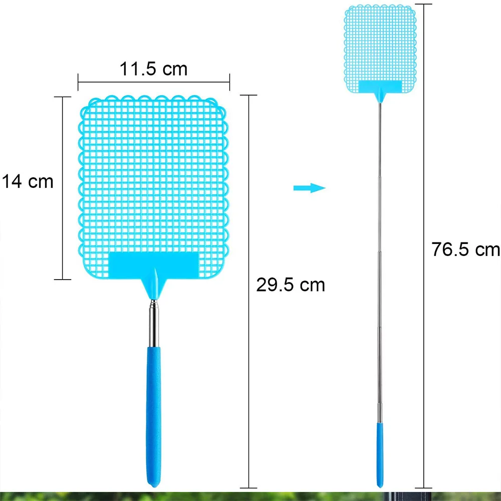 Fly Swatter 3 Pieces for Pest Control with Telescopic Handle