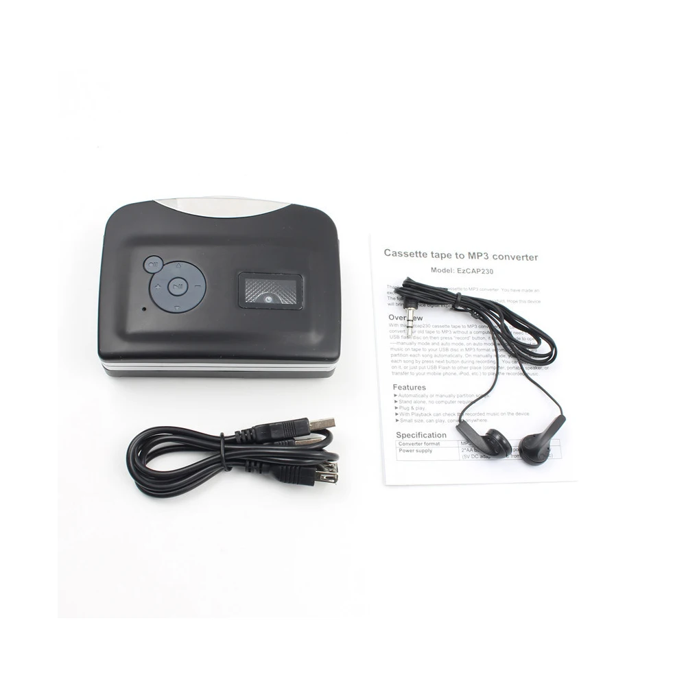 USB Cassette Tape Player Tape to MP3 Recording Music into USB Flash Drive Adapter Music Cassette Player Converter
