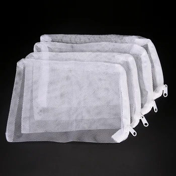 

10PCS Aquarium Fish Tank Filter Net Bag Acquarium for Bio Ball Carbon Media Ammonia Aquarium Fish Tank Isolation Zipper Mesh Bag