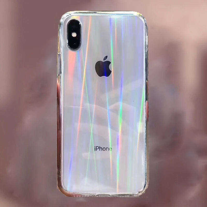 

Gradient Rainbow Laser Cases for iPhone 11 Pro XS Max Xr Soft Fundas For apple iPhone 11 XR 6 6S 7 8 Plus Clear Acrylic Covers