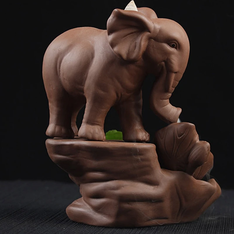 

Hot Sale Elephant Backflow Incense Burner Incense Censer Use In Home Office Holder Ceramic Aromatherapy Crafts Incense
