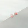 OBEAR-pendientes de cerámica plateados con forma de garra de gato para mujer, aretes pequeños, exquisitos, color rosa ► Foto 3/6
