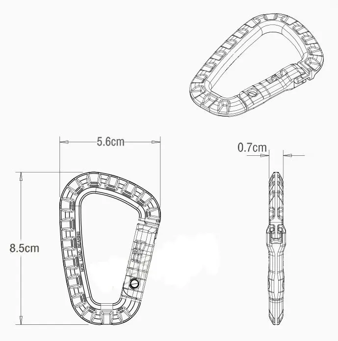 ITW легкий средний тактический Открытый альпинистский мешок вилка-пластиковый стальной Быстрый крюк брелок D пряжка
