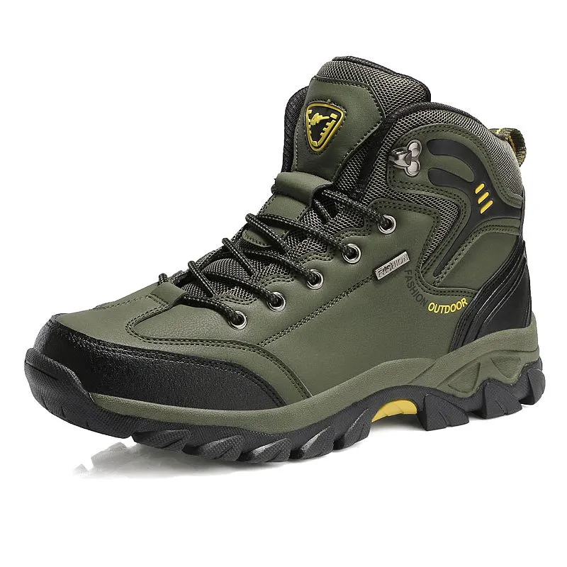army green Новинка, высокое качество, водонепроницаемая походная обувь, уличная альпинистская горный треккинг обувь для охоты, дышащая повседневная обувь на шнуровке для мужчин - Цвет: army green
