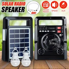 На солнечных батареях портативное радио солнечная энергия зарядка FM радио TF динамик светодиодный аварийный фонарик 2000 мАч Внешний аккумулятор usb зарядка