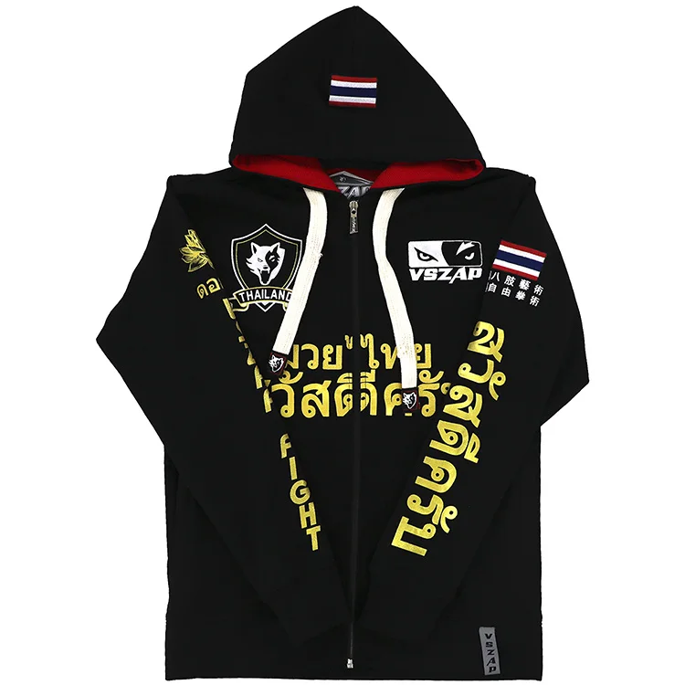 VSZAP Lotus мужские кофты с капюшоном в стиле MMA пальто осень флис утолщаются унисекс Муай толстовки в тайском стиле