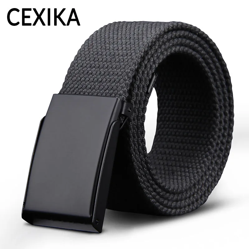 Cinturones de lona para hombre y mujer, cinturones de lona de 160, 150, 140, 130, cm, hebilla automática negra, Unisex, 2022 - AliExpress Accesorios para la ropa