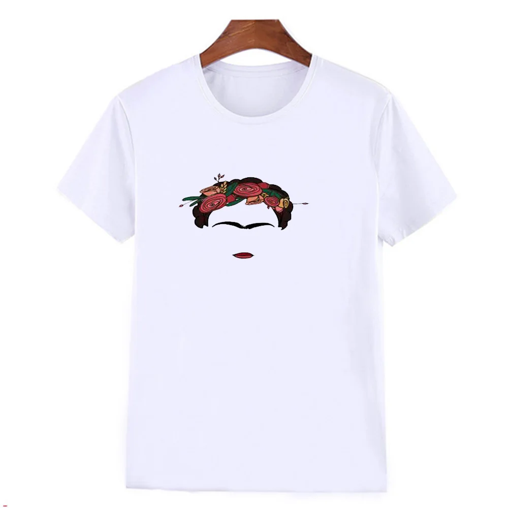 

New Frida Print Women's T-Shirt Summer Short Sleeve Funny Kawaii Cute Style Women's T Shirt Top