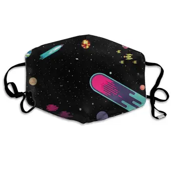 

Custom Anti-Dust Mouth Mask Cartoon Space Reusable Outdoor Face Mask with Adjustable Earloops Breathable Mouth Cover for Teens