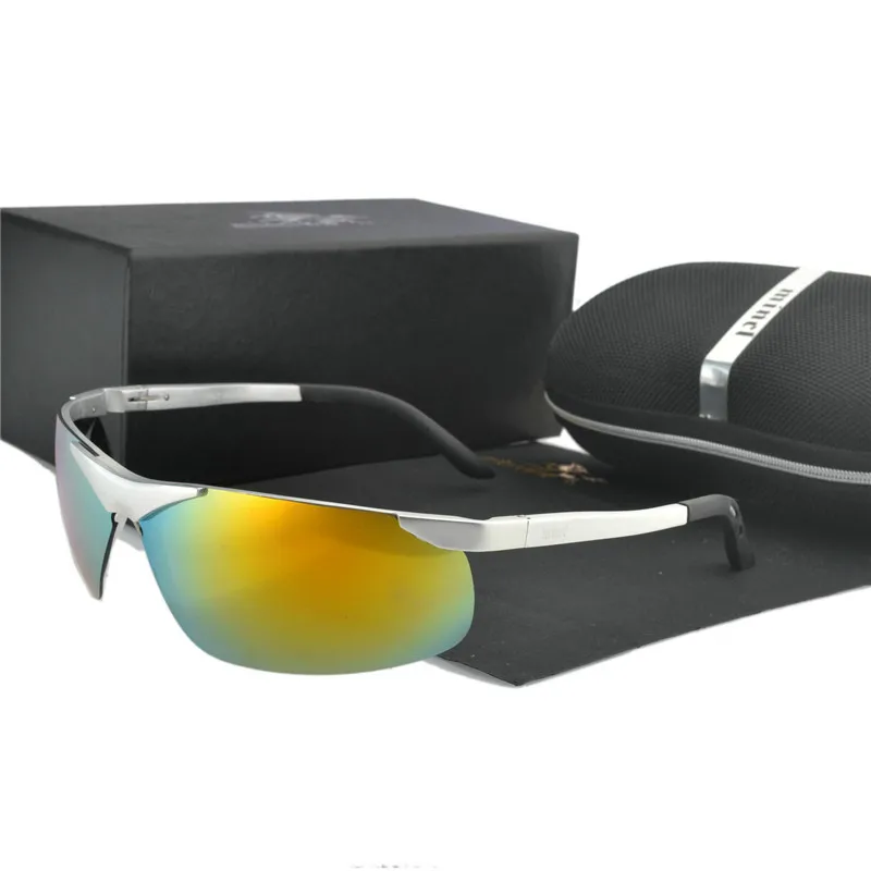 Бескаркасные поляризованные алюминиево-магниевые очки для вождения для мужчин и женщин, модные солнцезащитные очки UV400, винтажные очки для дня и ночи FML