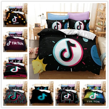

Fashion Tiktok Pattern 3D Printed Duvet Cover with Pillowcase Set Twin Full Queen King Size Bedding Set Home Textile for Adults