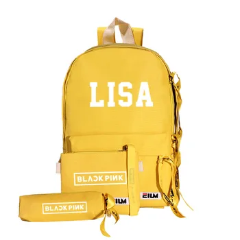 

New Arrival Blackpink Backpack Canvas 3pcs/set Women Backpack Jennie Jisoo Teenager Girls Backpacks Shoulder Bag School Bags