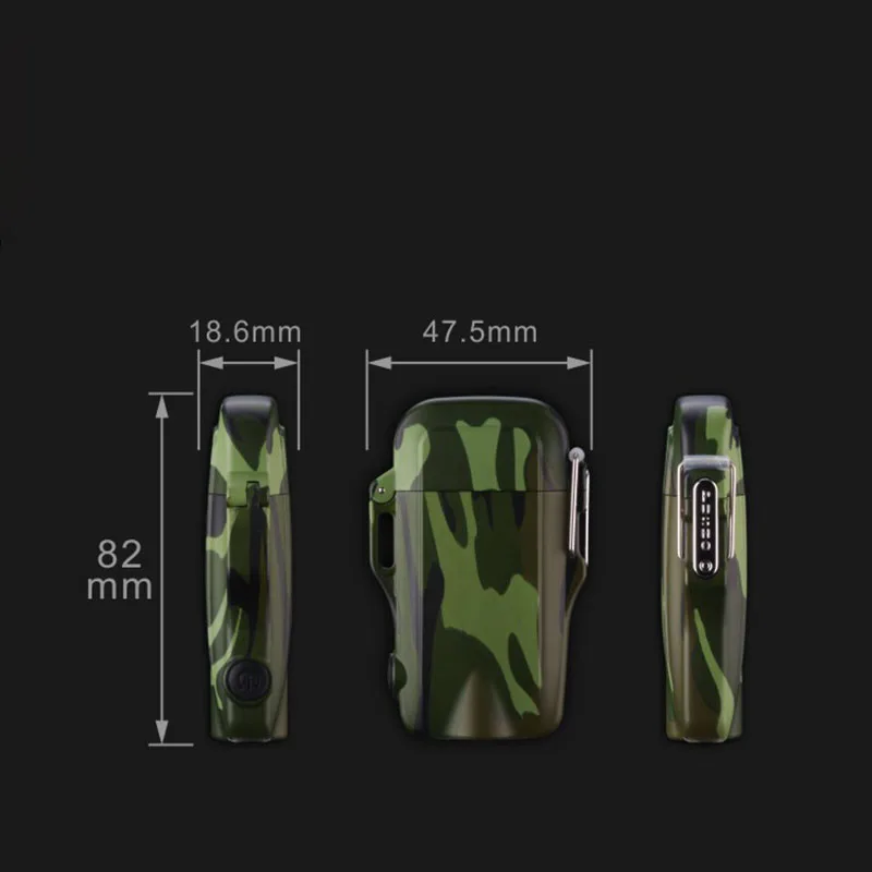 Портативная плазменная зажигалка с камуфляжным принтом USB импульсно дуговая