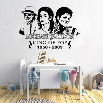 

Modern Michael Jackson King Music Singer Wall Sticker Nusery Kids Room Michael Jackson Music Rap Rock Wall Decal Bedroom Vinyl